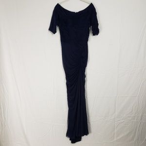 Tadashi Shoji Pintuck Maxi Gown - Royal Navy